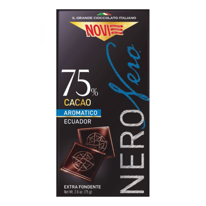 5 Tavolette di cioccolato nero nero 75% aromatico ecuador Novi